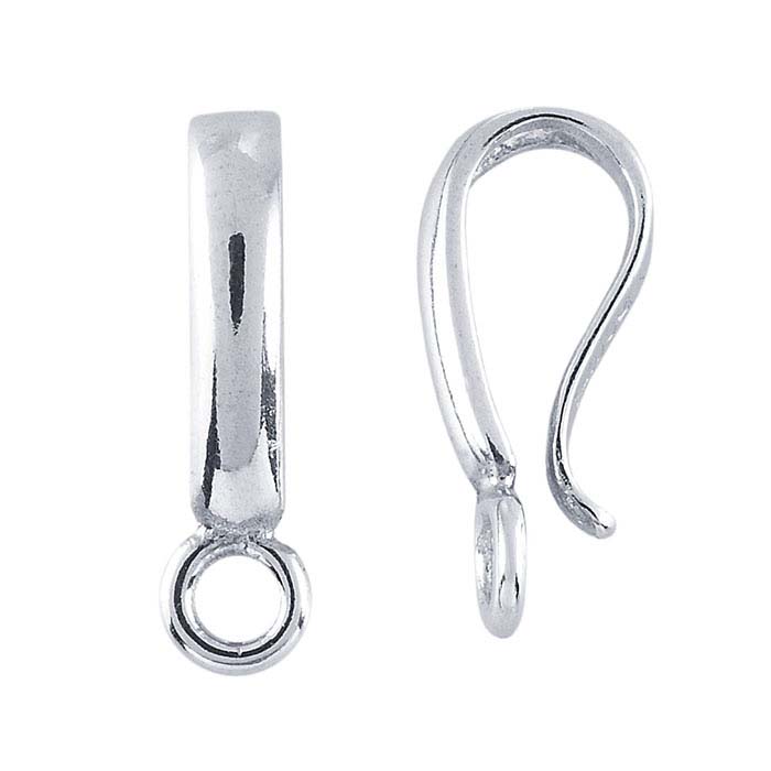 Sterling Silver Narrow Necklace Enhancer with Ring