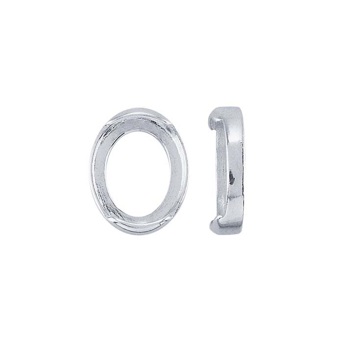 Sterling Silver Oval Half-Tube Bezel Settings