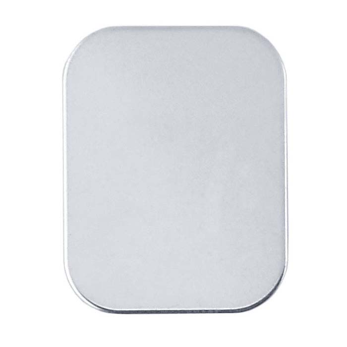 .999 Fine Silver 16 x 12mm Rounded Rectangle Stamping, 24-Ga., Hard