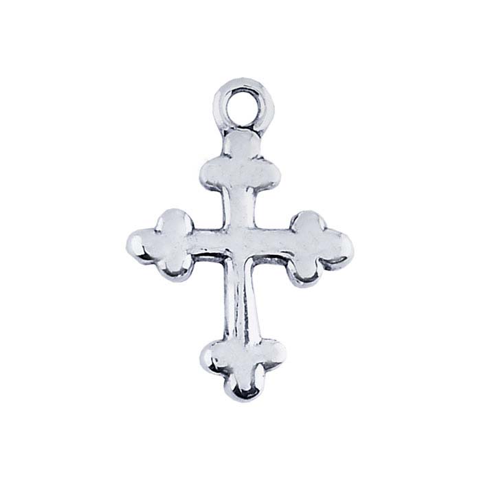 Sterling Silver Botonnee-Style Cross Pendant