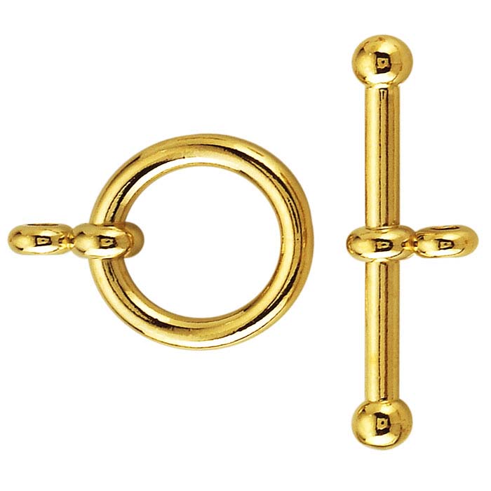 14K Vermeil Ball-End Toggle Clasps