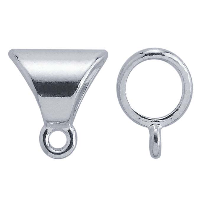 Sterling Silver Slide Pendant Bail with Ring