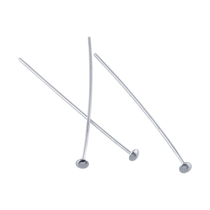Sterling Silver 1-1/2" 2.7mm Domed Head Pin, 1/2-Hard
