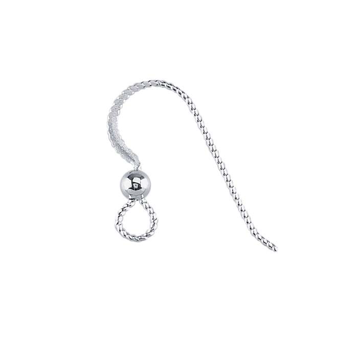 Sterling Silver Hammered SlipLess™ Ear Wire with Loop and Bead