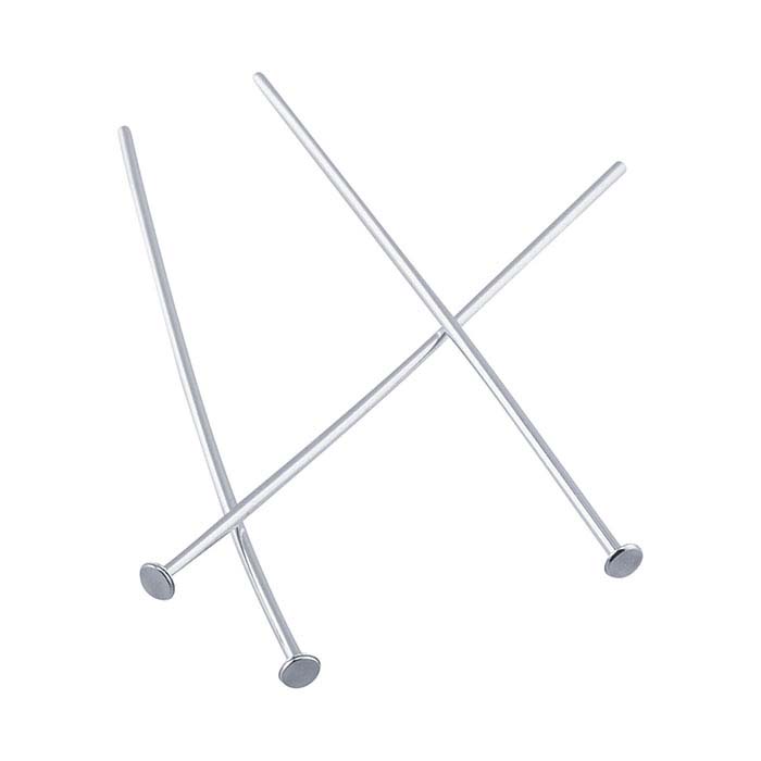 Argentium® Silver 1.9mm Flat Head Pins, 1/2-Hard