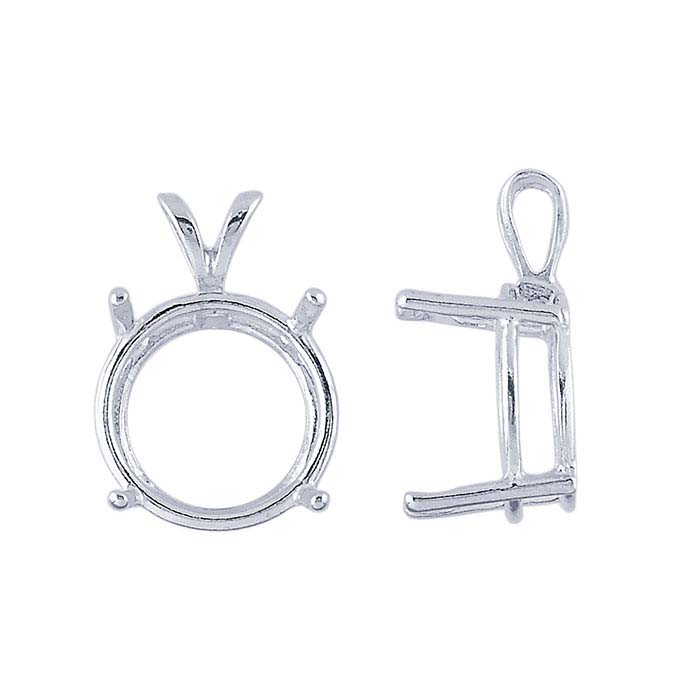 Sterling Silver Round ReadySet Basket Pendant Mountings