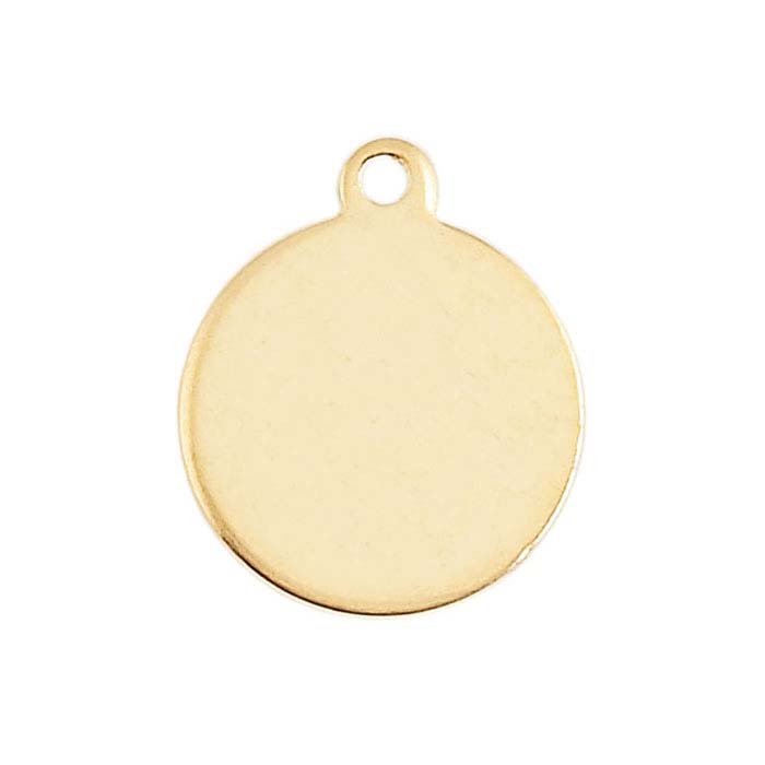 14/20 Yellow Gold-Filled Round Disc Charms