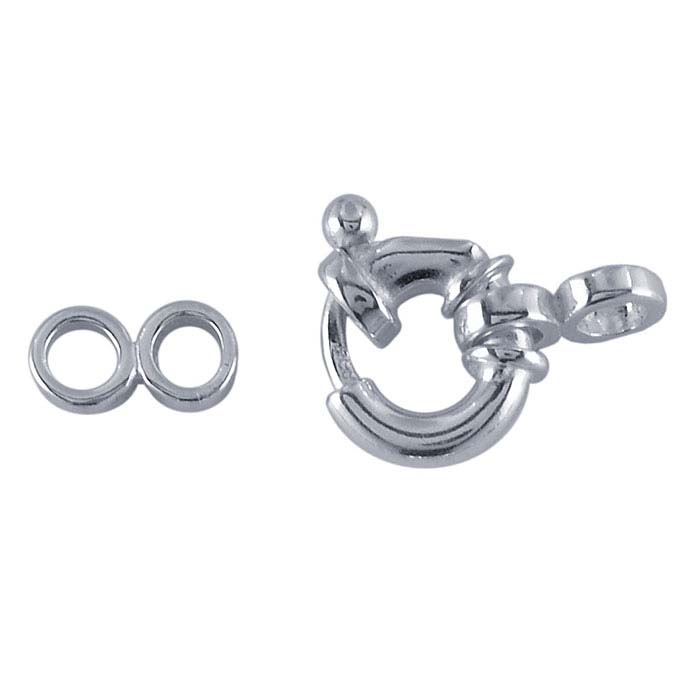 Sterling Silver Spring Ring Clasp with Attach Ring