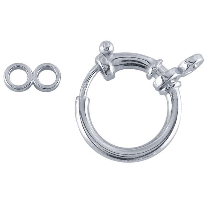 Sterling Silver 15mm Spring Ring Clasp with Attach Ring