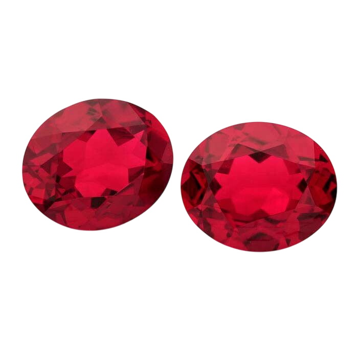 Simulated Garnet Oval Faceted Stones