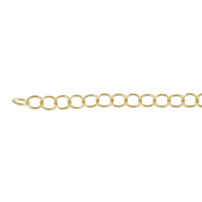 14/20 Yellow Gold-Filled 5mm Round Cable Chain, By the Foot