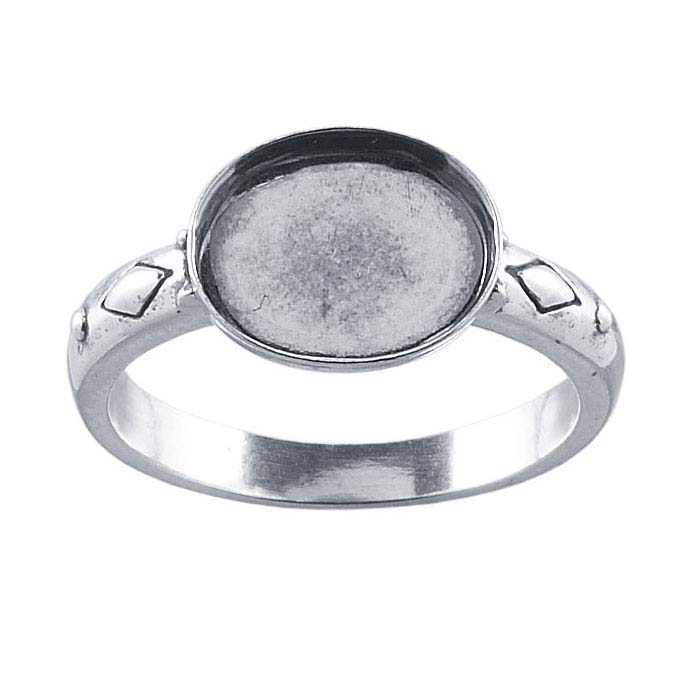 Sterling Silver 10 x 8mm Oval Cabochon Ring Mountings