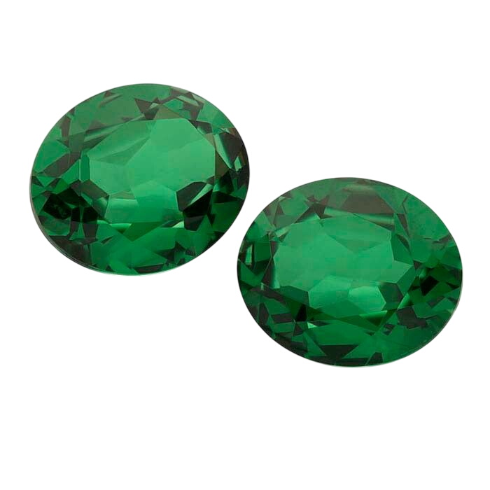 Simulated Emerald Oval Faceted Stones