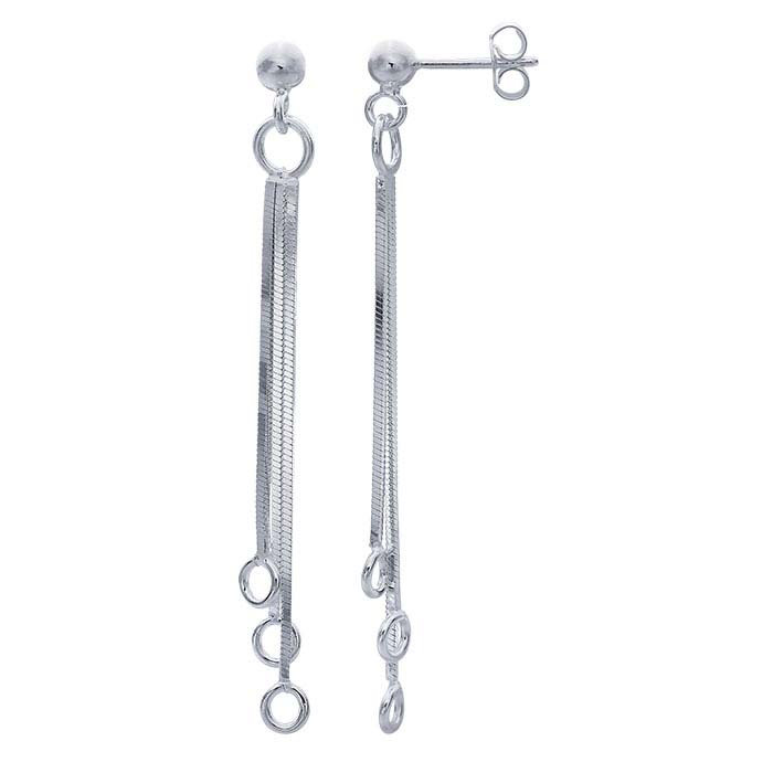 Sterling Silver Post Earring with Dangles
