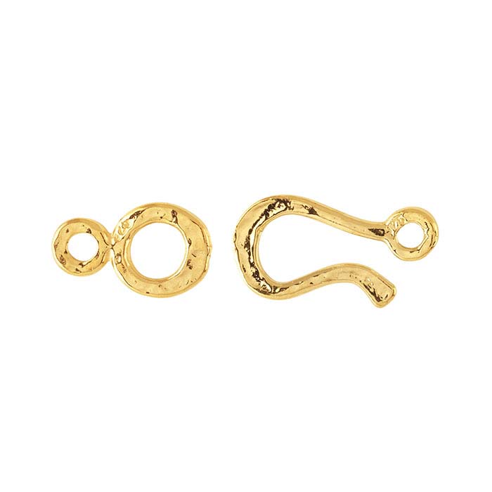 14K Vermeil Hammered Hook & Eye Clasp