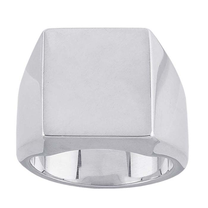 Sterling Silver 14 x 13mm Rectangle Signet Rings