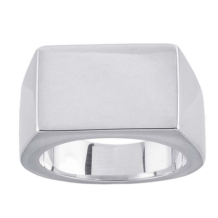 Sterling Silver 16 x 11mm Rectangle Signet Rings