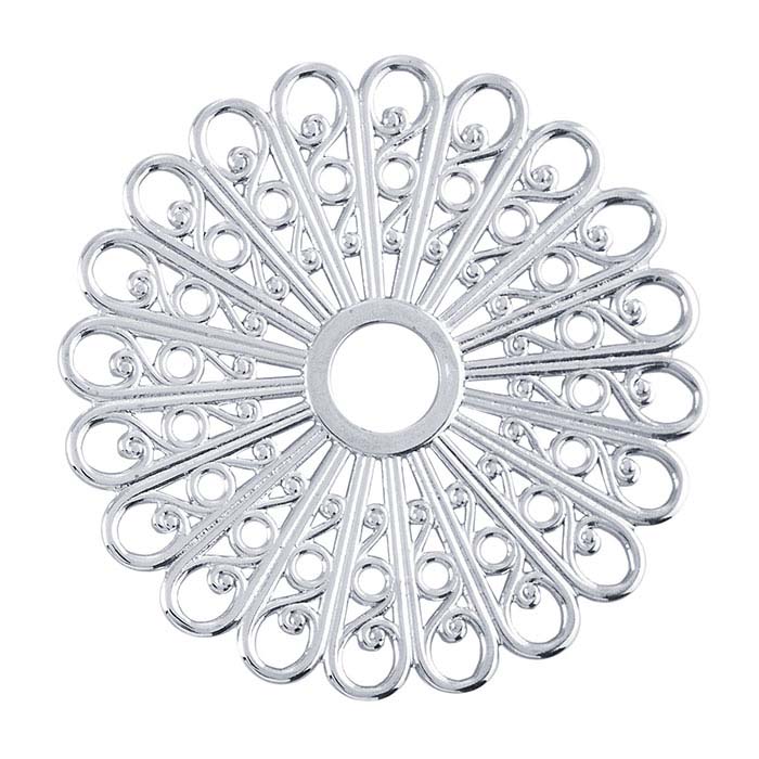 Sterling Filigree Round Component