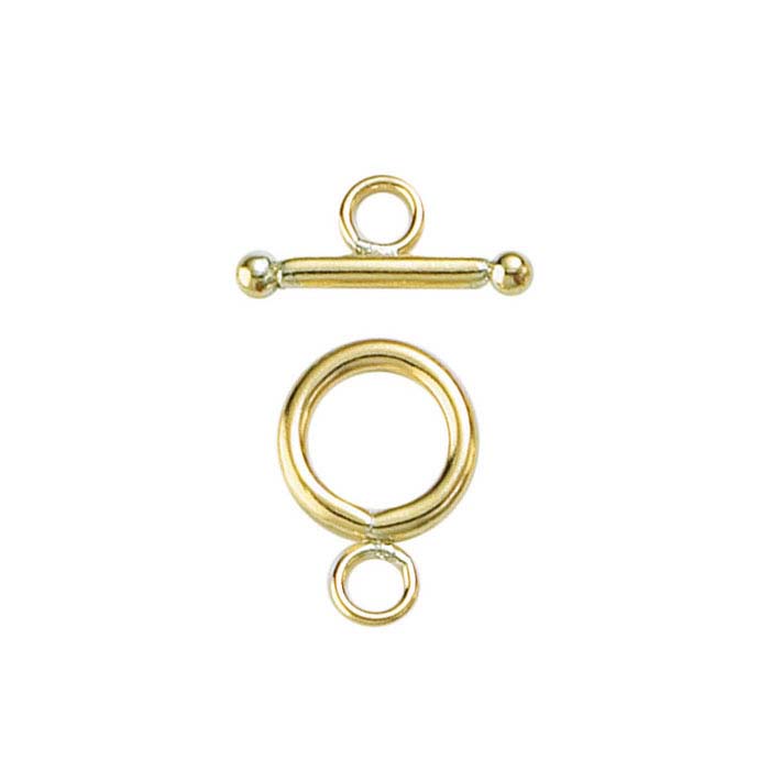 14/20 Yellow Gold-Filled Ball-End Toggle Clasps