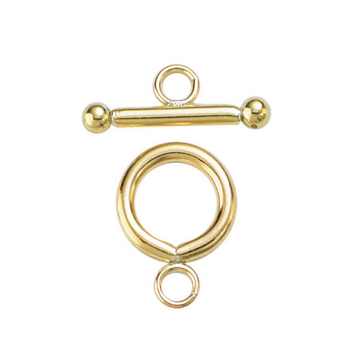 14/20 Yellow Gold-Filled Ball-End Toggle Clasp