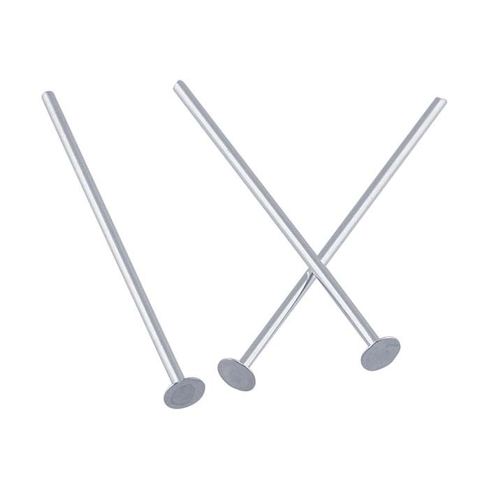 Sterling Silver 2.3mm Flat Head Pins, 1/2-Hard