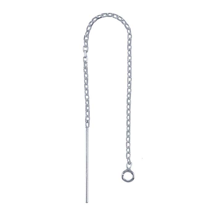 Sterling Silver Cable Chain Ear Thread with Open Ring