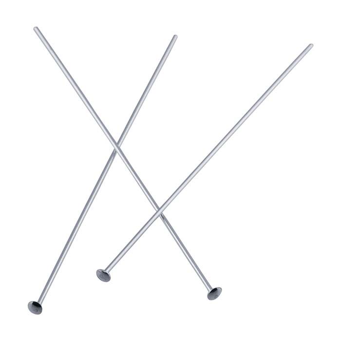 Sterling Silver 1-1/2" 1.4mm Domed Head Pin, 3/4-Hard