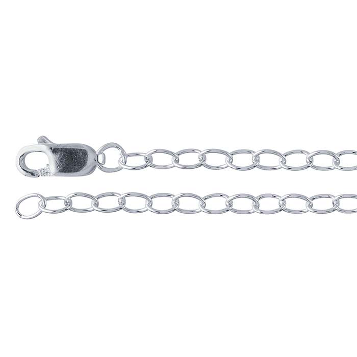 Sterling Silver 3.2mm Oval Cable Chain