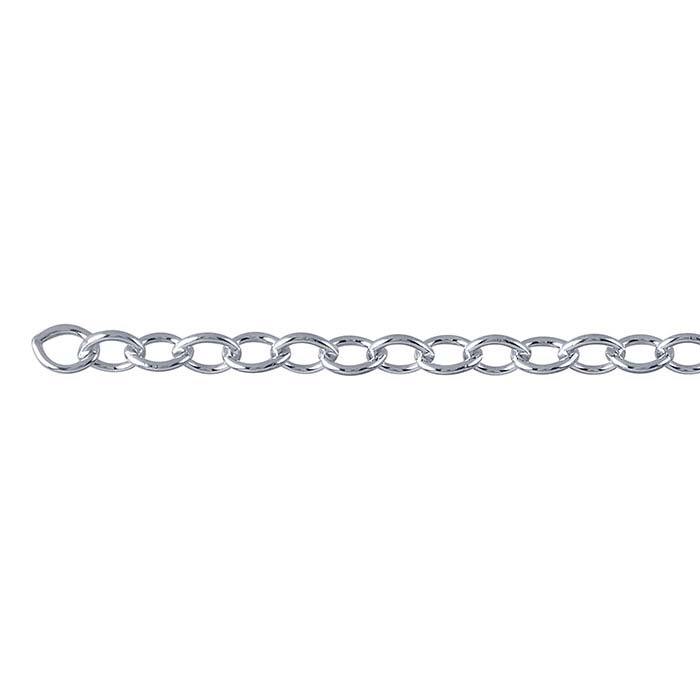 Sterling Silver 4.8mm Oval Cable Chain, By the Foot