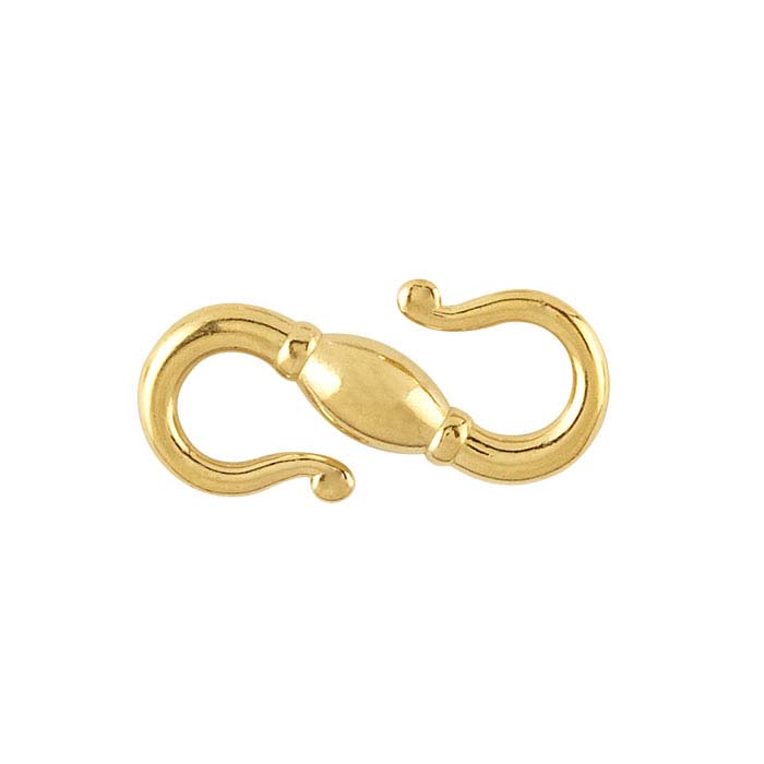 14K Vermeil S-Hook Clasp with Oval Bead