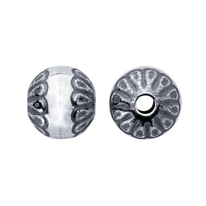 Sterling Silver 6mm Round Stamped Bead