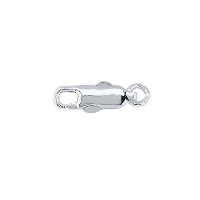 Sterling Silver Oval DoublePush Lobster Clasp with Open Ring