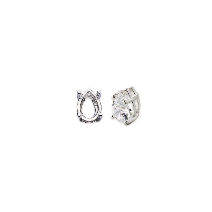 Sterling Silver Pear Pre-Notched Legendary™ 4-Prong Settings