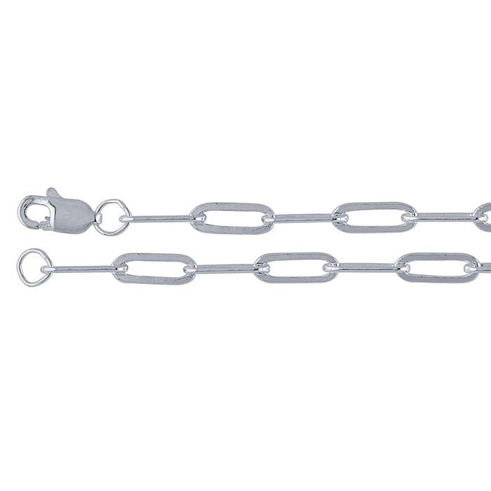Sterling Silver 3.2mm Flat Elongated Cable Chain