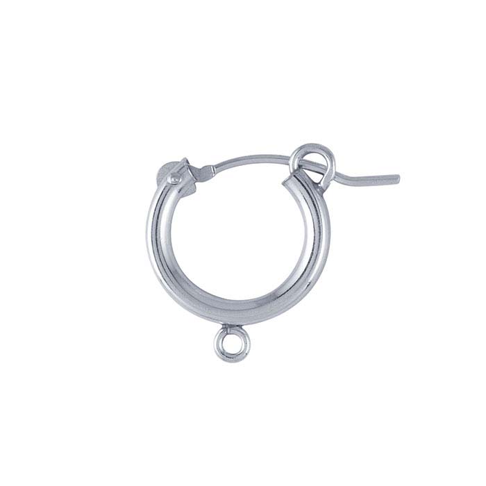 Sterling Silver 2mm Tubing Hoop Earring with Closed Ring