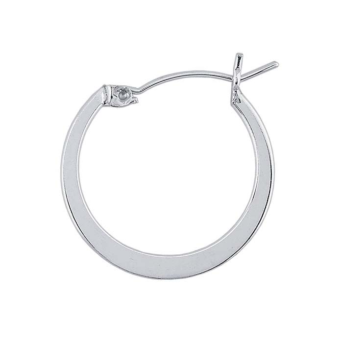 Sterling Silver 1.1mm Tubing Hoop Earrings with Flat Center