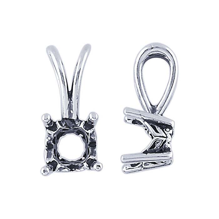 Sterling Silver Fancy Round Legendary Pre-Notched Pendant Mountings