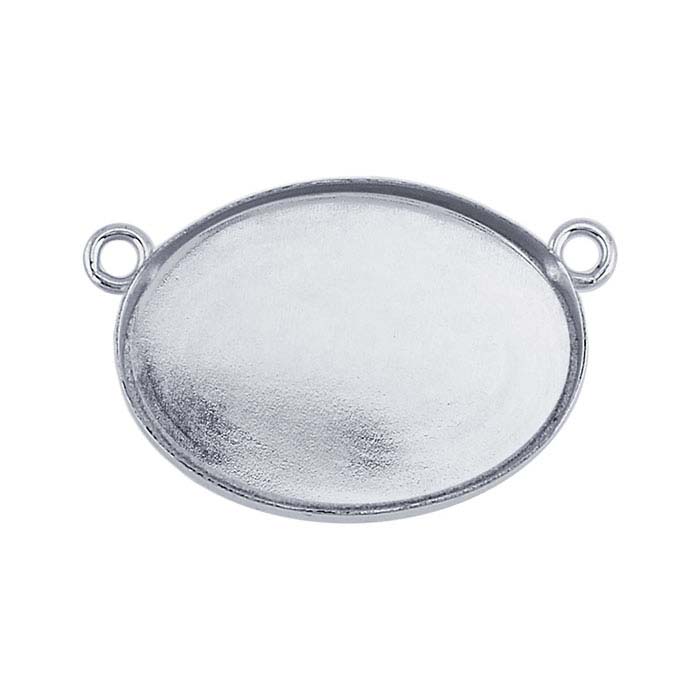 Sterling Silver Festoon Pendant with 18 x 13mm Oval Cabochon Mounting
