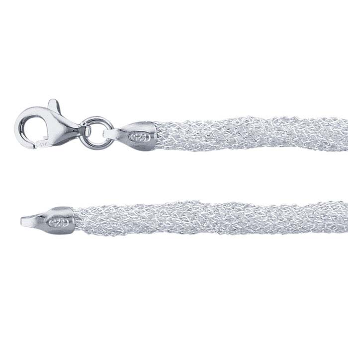 Sterling Silver 4mm Twisted Mesh Chain