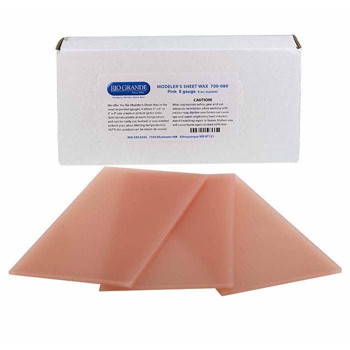 Modeler's Pink Wax Sheet, 3" x 6", 8Ga.