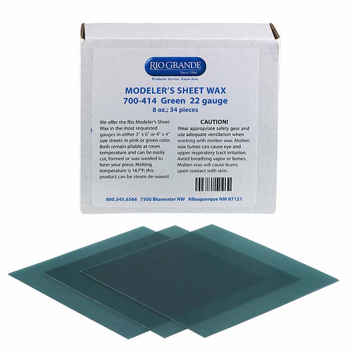 Modeler's Green Wax Sheet, 4" x 4", 22Ga.