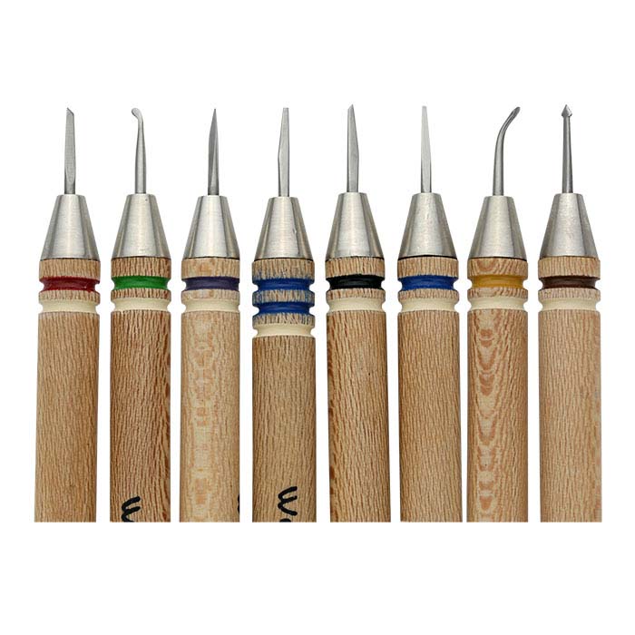 Wolf Tools "Wicked Sharp" Micro Wax Carving Tools, Set of 8