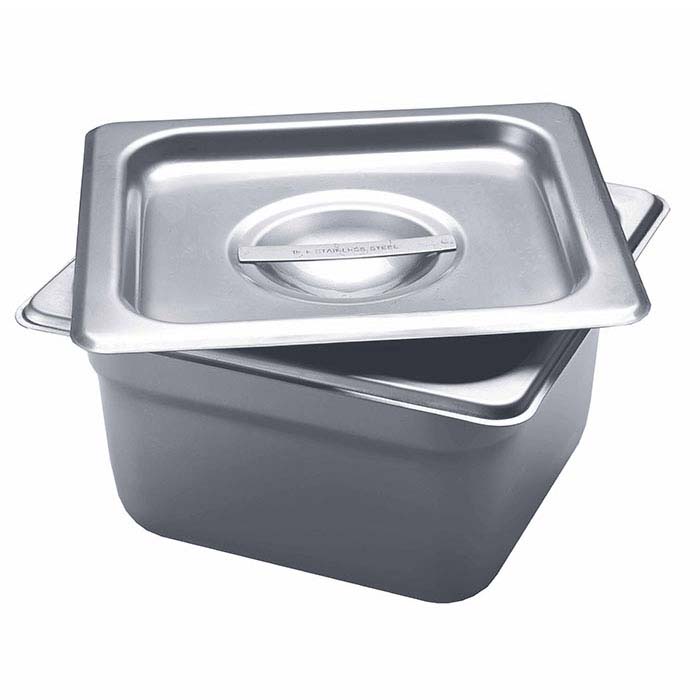 Stainless Steel Square Firing Pan with Lid, 4"D