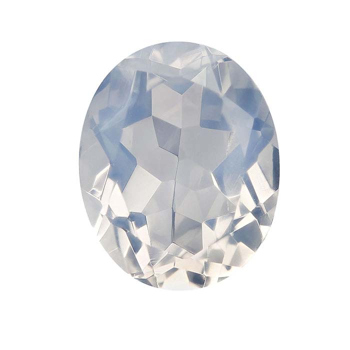 Blue Moon Quartz 10 x 8mm Oval Faceted Stone