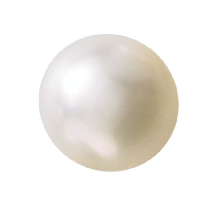 Freshwater Cultured Half-Drilled 7–7.4mm Round Pearl, White, A-Grade
