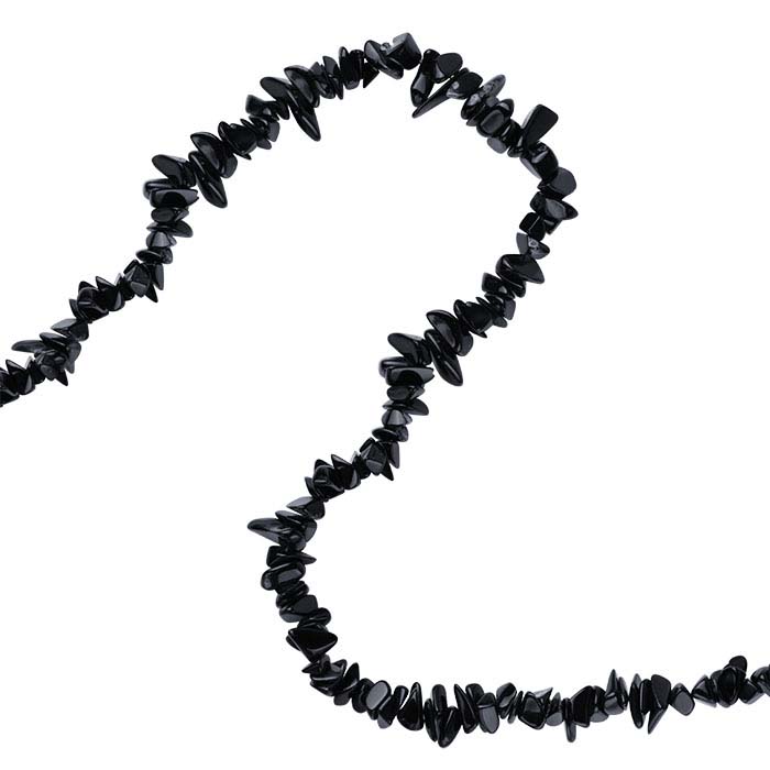 Black Onyx Pebble Bead Continuous Strand