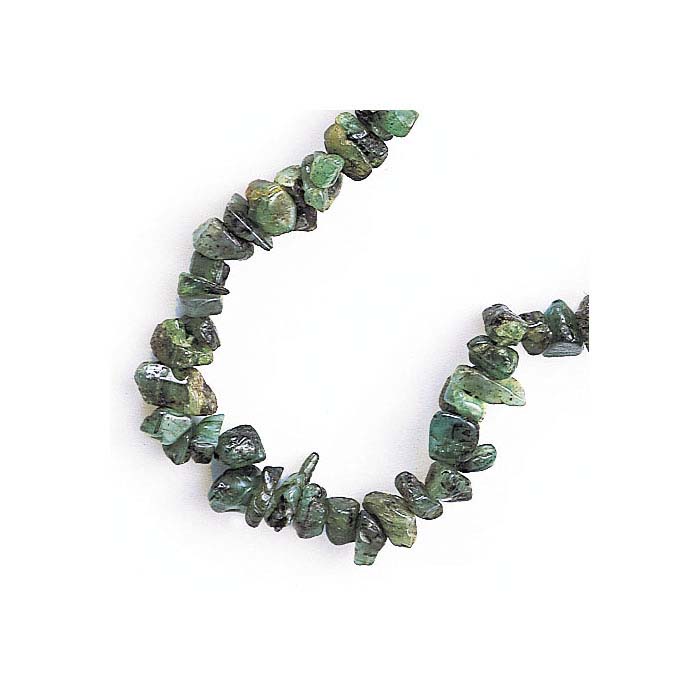 Opaque Emerald Pebble Bead Continuous Strand