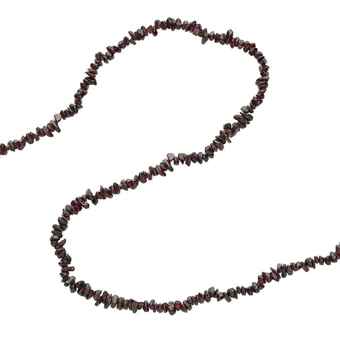 Garnet Pebble Bead Continuous Strand