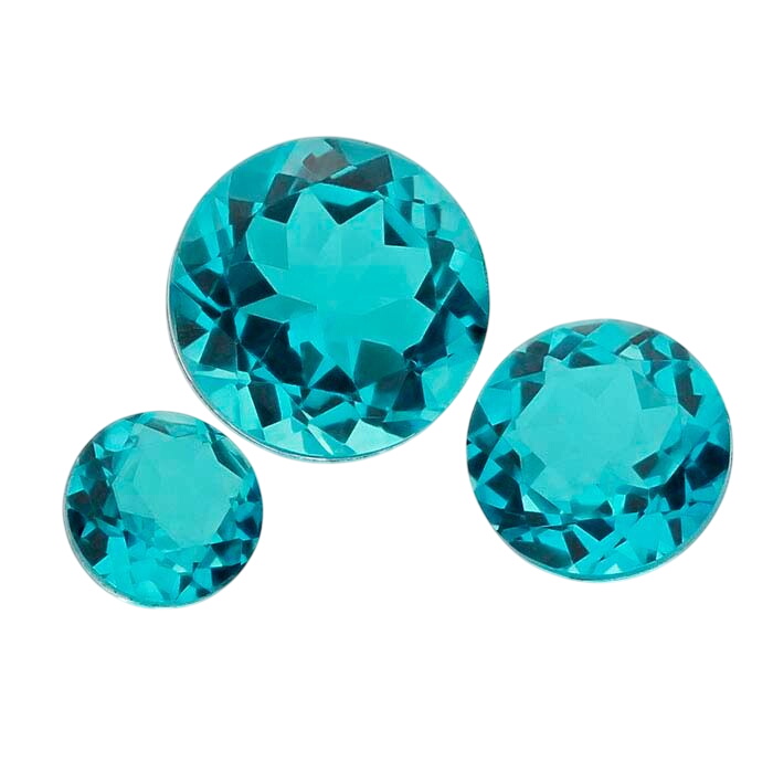 "Paraiba" Crystal Quartz 6mm Round Triplet Faceted Stone