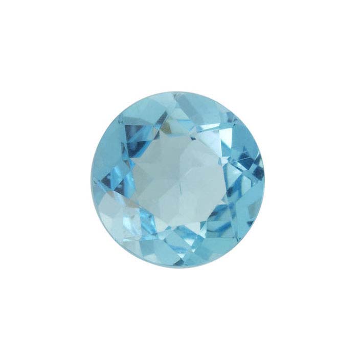 Blue Apatite Round Faceted Stones, AA-Grade